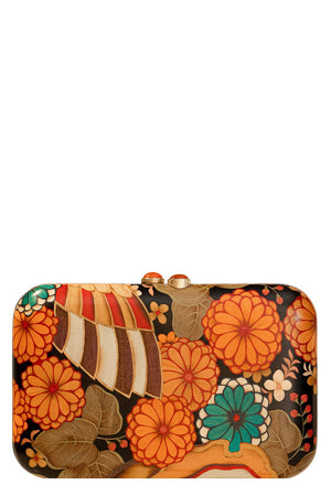 SILVIA FURMANOVICH-Chrysanthemum Marquetry Clutch-YELLOW GOLD