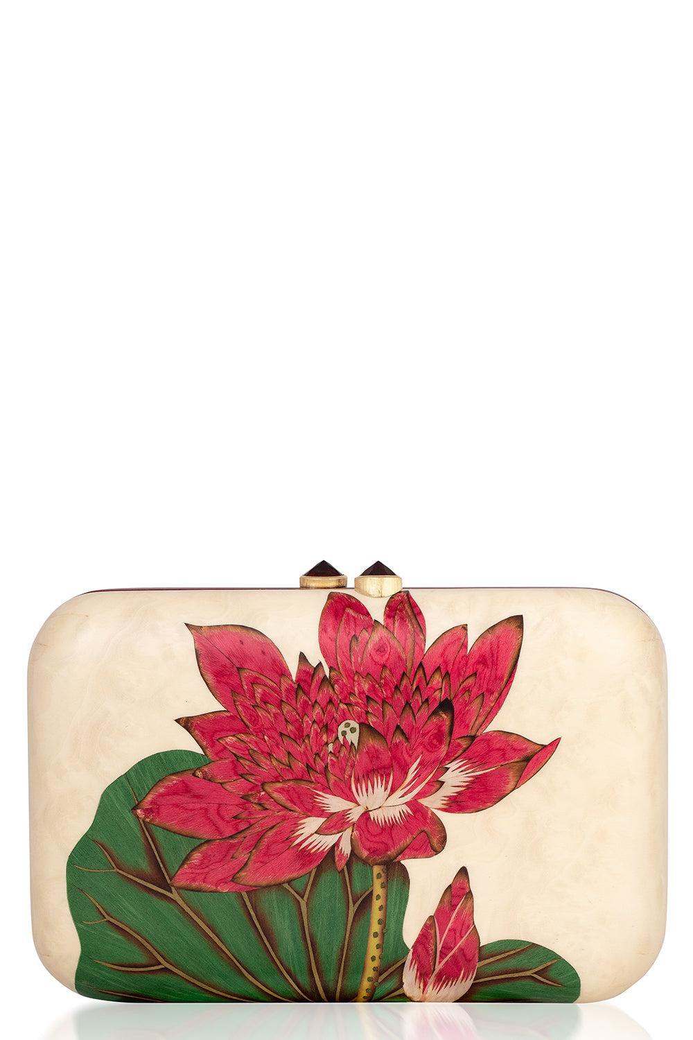 Gartnet Marquetry Lotus Flower Clutch