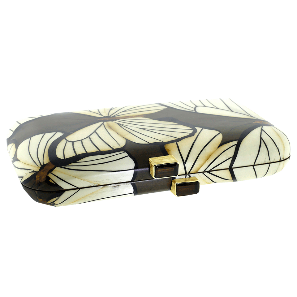 SILVIA FURMANOVICH-Marquetry Butterfly Clutch-YELLOW GOLD