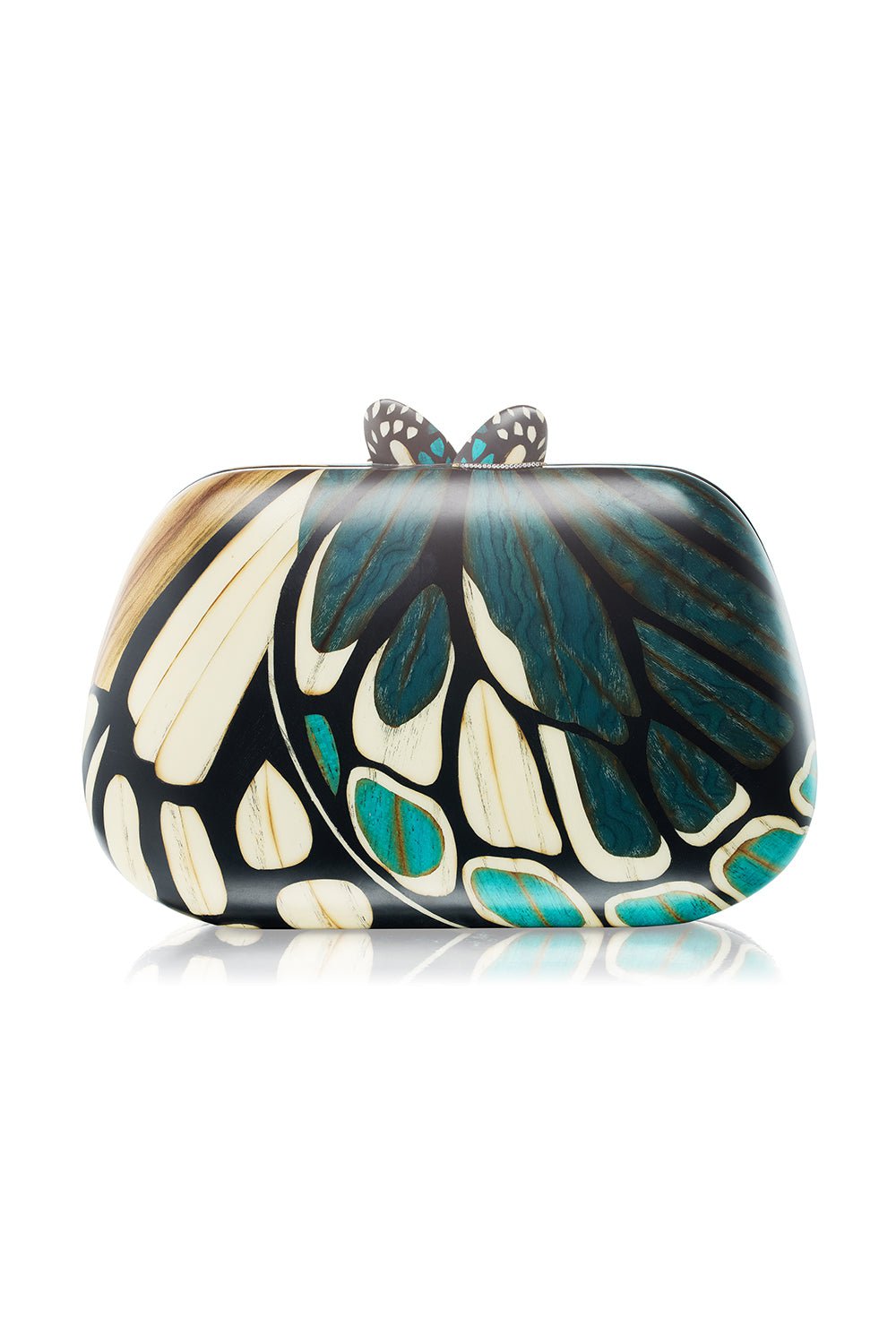 SILVIA FURMANOVICH-Marquetry Butterfly Clutch-YELLOW GOLD