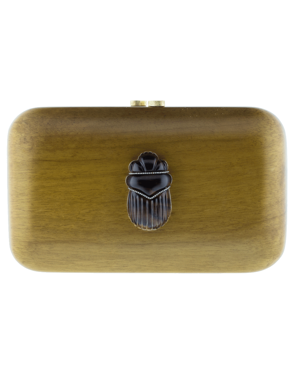 SILVIA FURMANOVICH-Marquetry Garibu Clutch-YELLOW GOLD