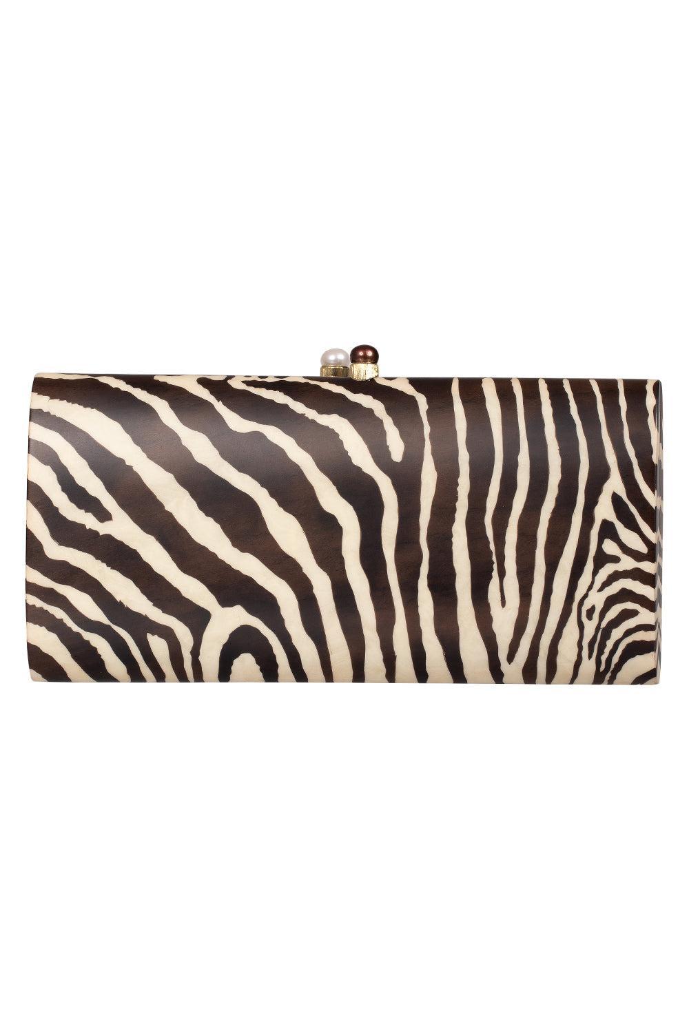  Pearl Zebra Marquetry Clutch Bag-YELLOW GOLD-JEWELRYFINE JEWELMISC-SILVIA FURMANOVICH 