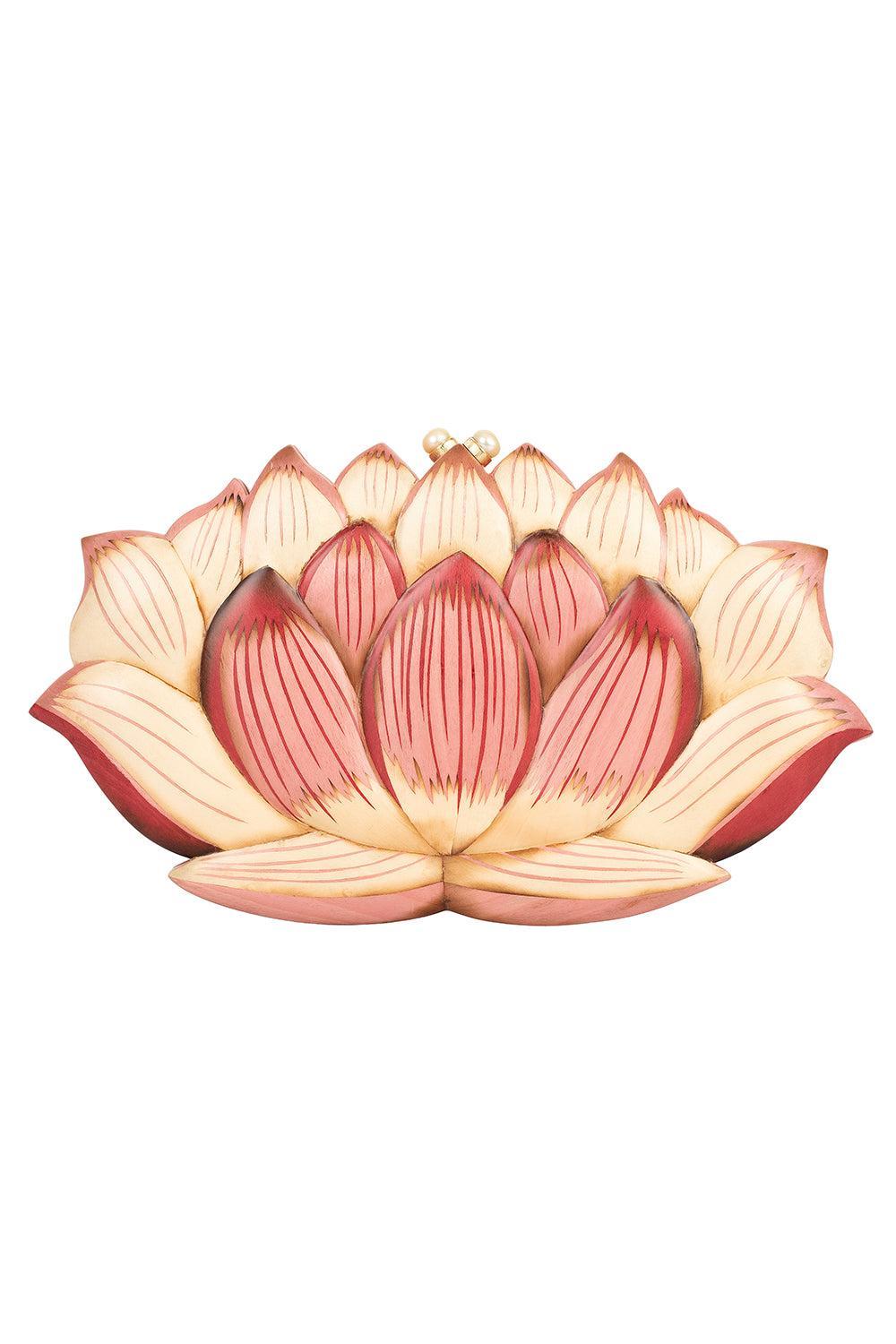 Pink Lotus Flower Marquetry Clutch-YELLOW GOLD-JEWELRYFINE JEWELMISC-SILVIA FURMANOVICH