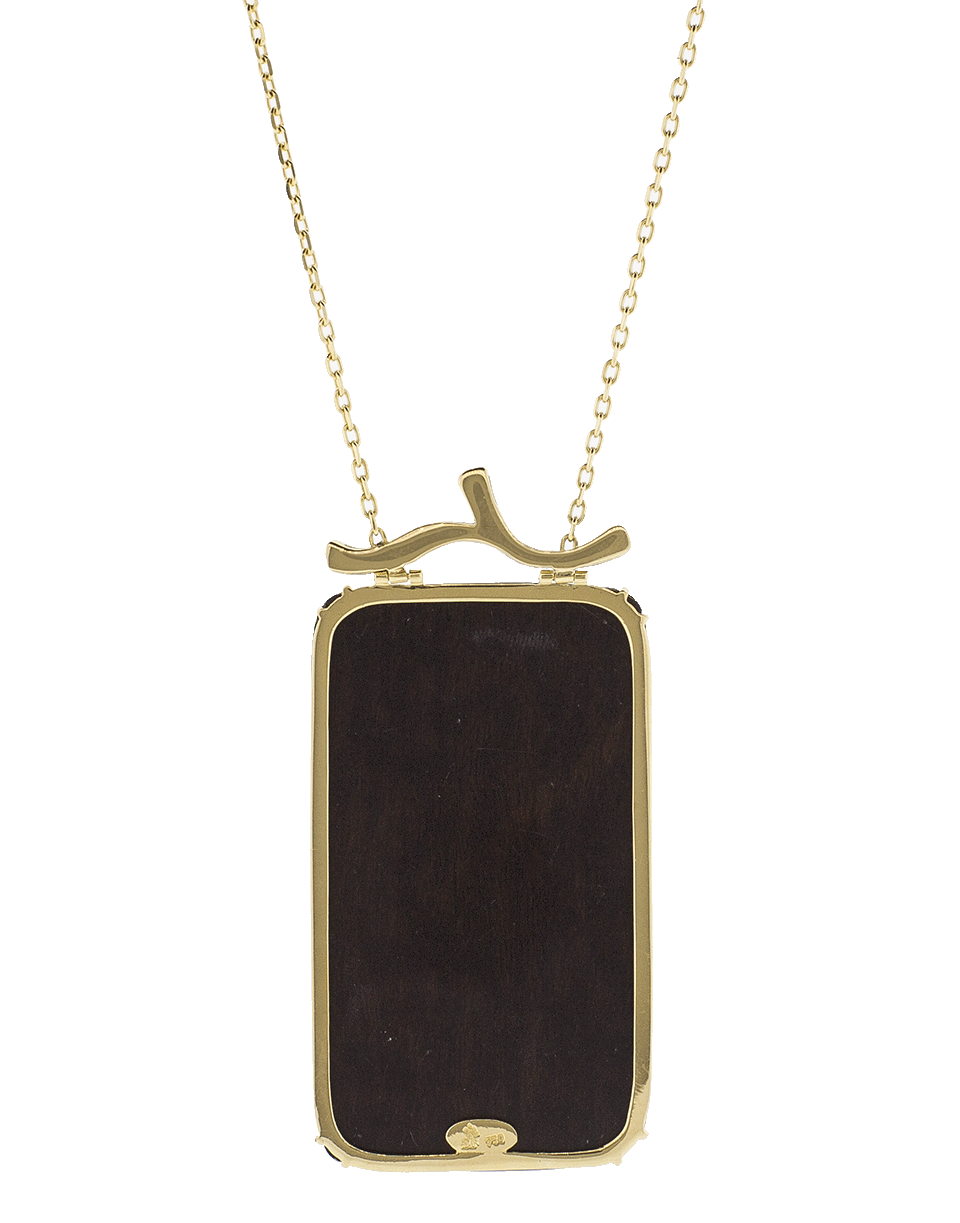 SILVIA FURMANOVICH-Marquetry Floral Pendant Necklace-YELLOW GOLD