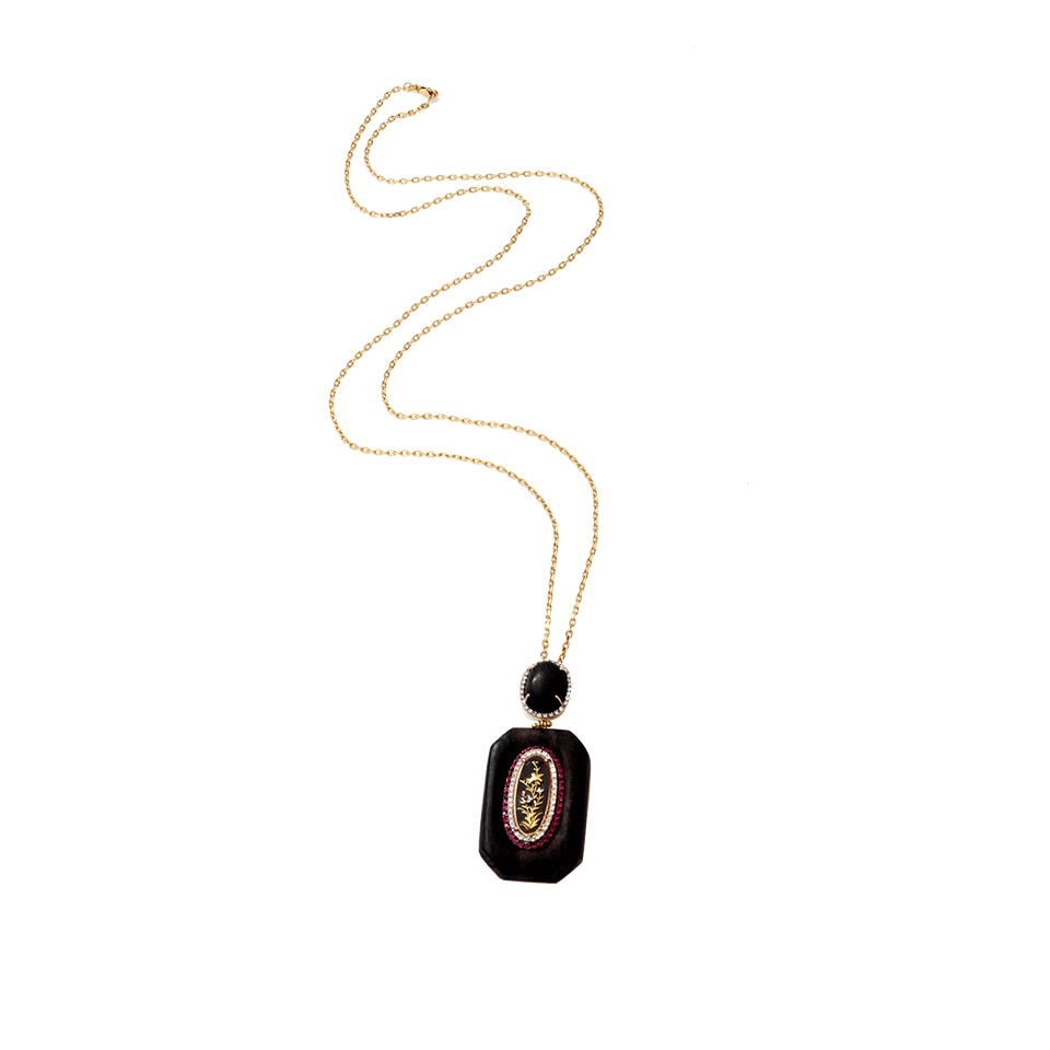SILVIA FURMANOVICH-Ruby And Diamond Pendant Necklace-YELLOW GOLD