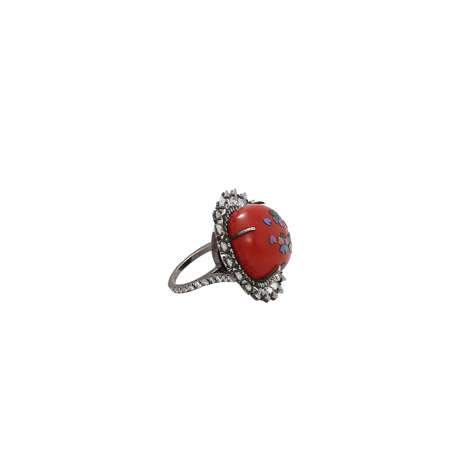 SILVIA FURMANOVICH-Red Lacquer Ring-BLACK GOLD