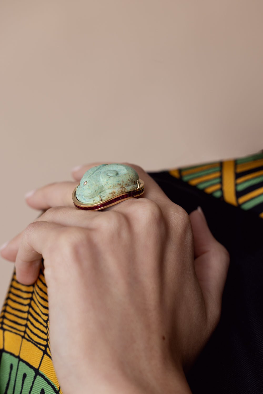 SILVIA FURMANOVICH-Chrysocolla Rabbit Ring-YELLOW GOLD