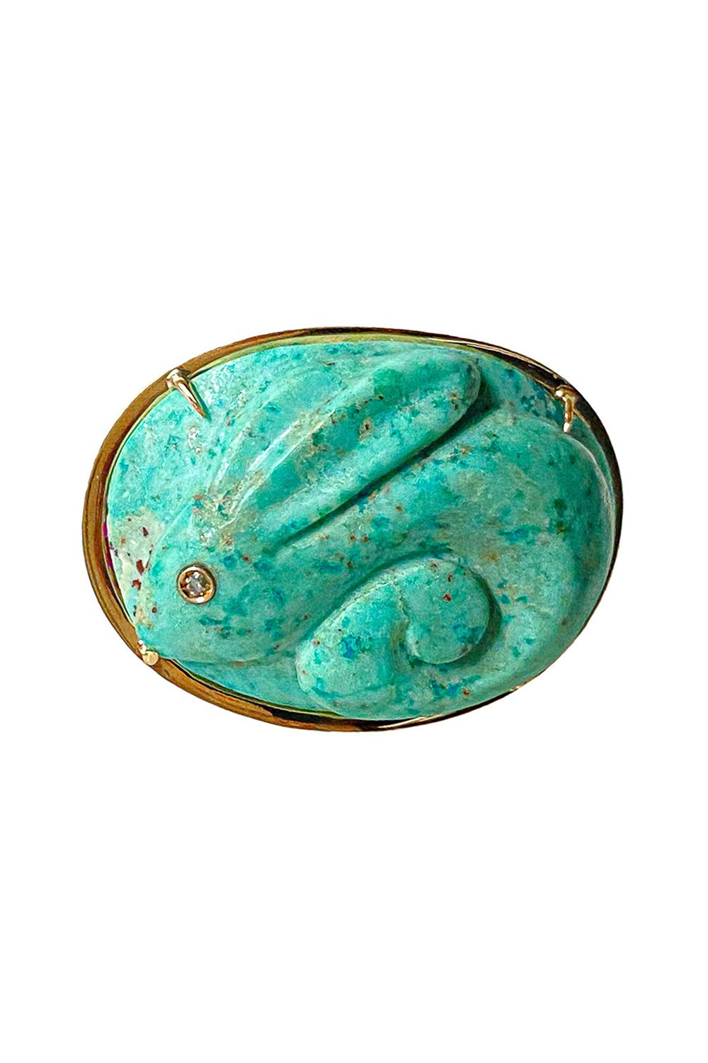 SILVIA FURMANOVICH-Chrysocolla Rabbit Ring-YELLOW GOLD