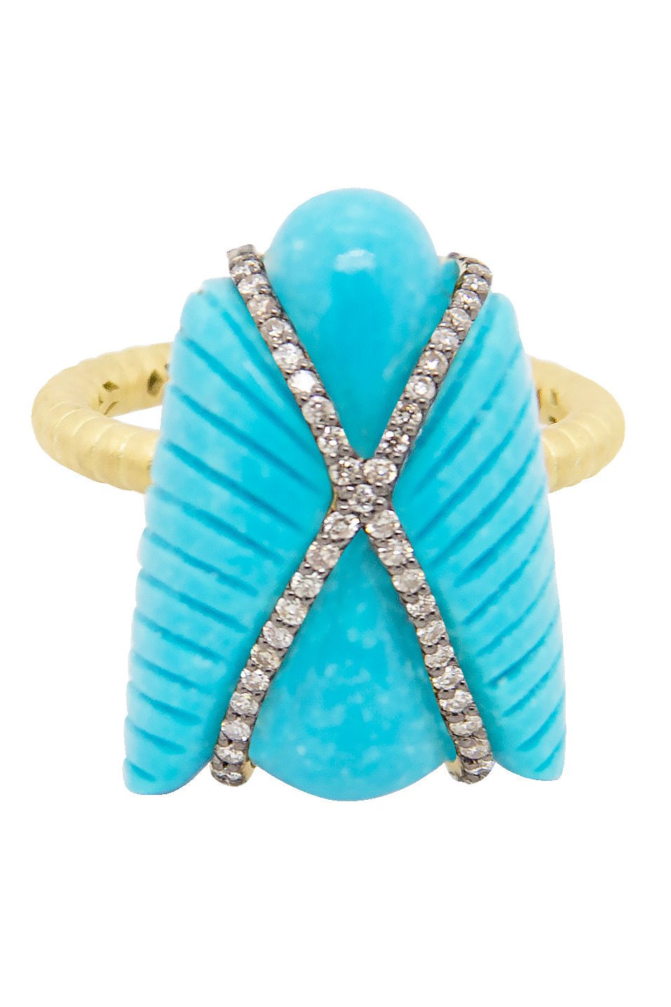 SILVIA FURMANOVICH-Turquoise Diamond Fly Ring-YELLOW GOLD