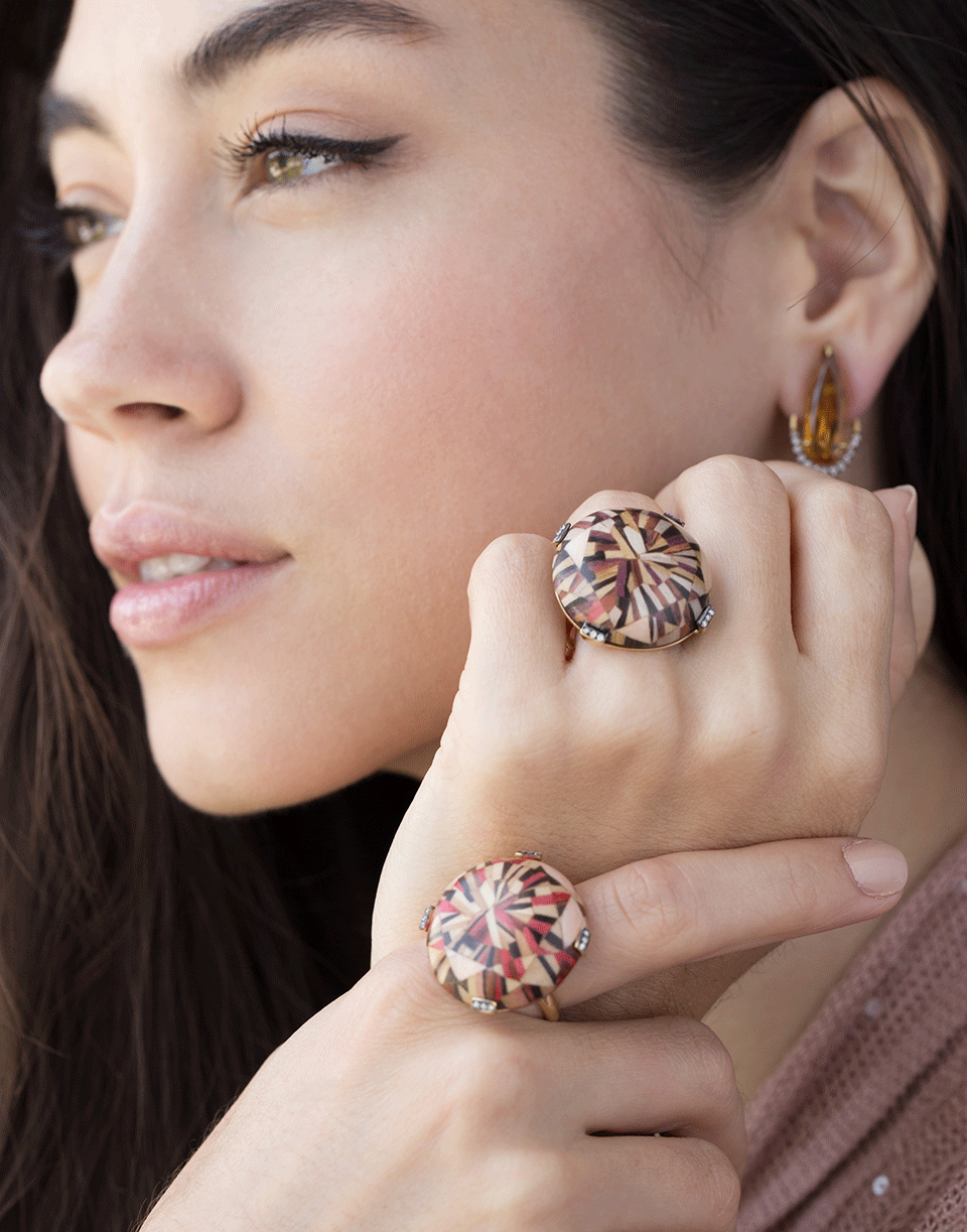 SILVIA FURMANOVICH-Pink Marquerty Brown Diamond Ring-YELLOW GOLD