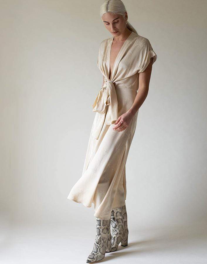 SILVIA TCHERASSI-Aperol Palm Tie Front Dress-
