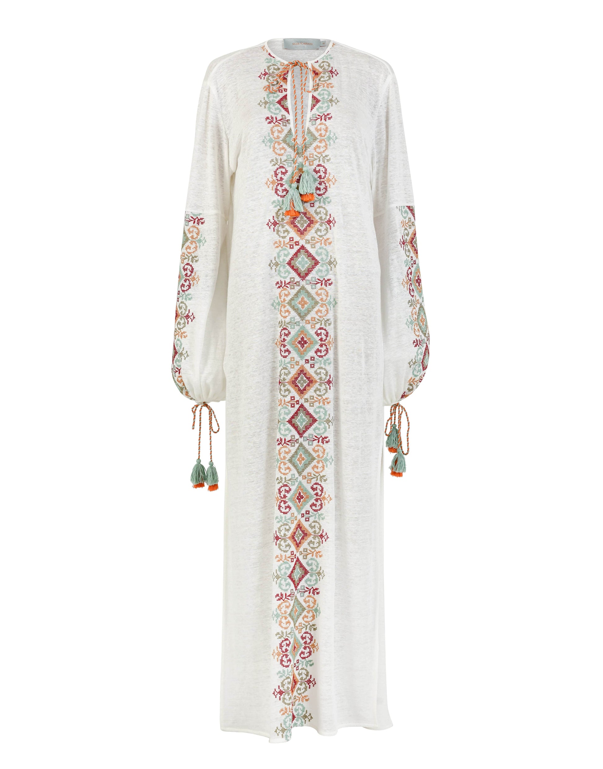 SILVIA TCHERASSI-Mayfair Tunic Embroidered Maxi Dress-