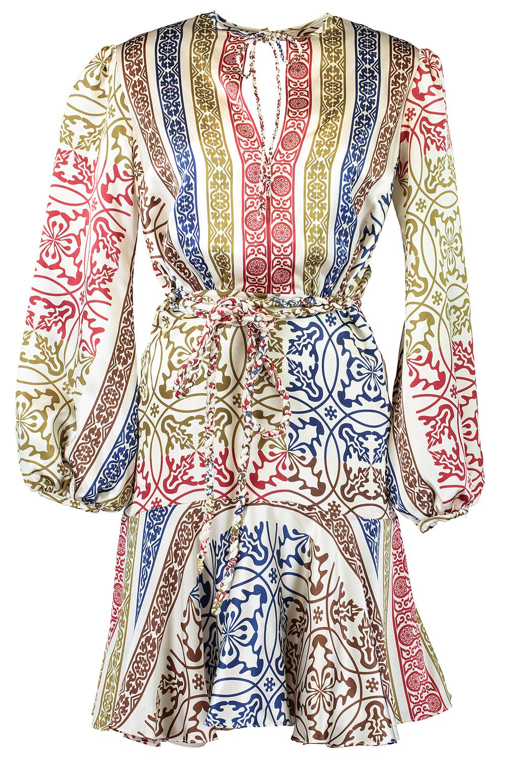 SILVIA TCHERASSI-Printed Silk A-Line Dress-MULTI