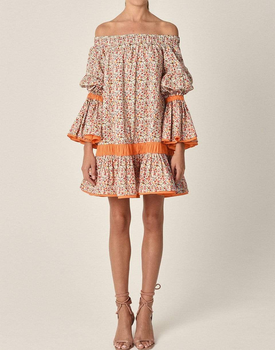 SILVIA TCHERASSI-Pescali Off The Shoulder Floral Dress-