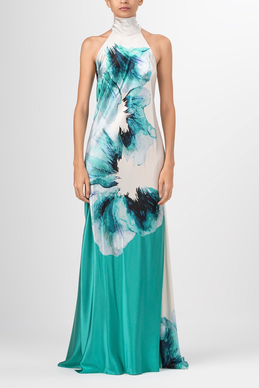 Sherry Dress - Aqua Abstract Wave CLOTHINGDRESSCASUAL SILVIA TCHERASSI   