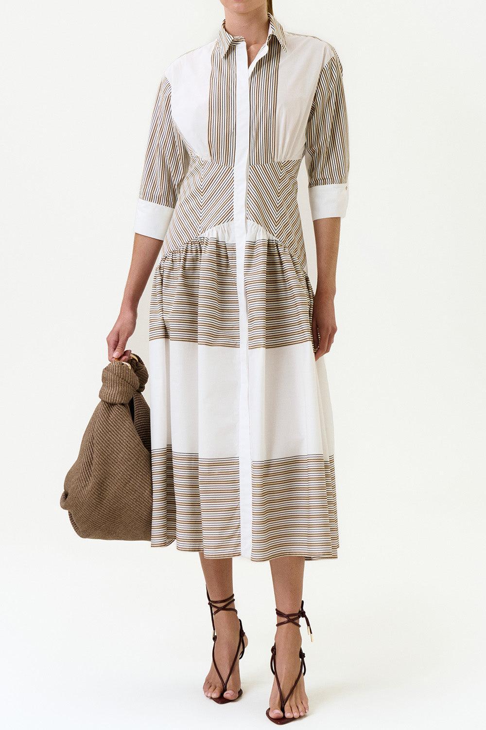 Indy Dress - White Black Stripes-STRIPE-XS-CLOTHINGDRESSCASUAL-SILVIA TCHERASSI