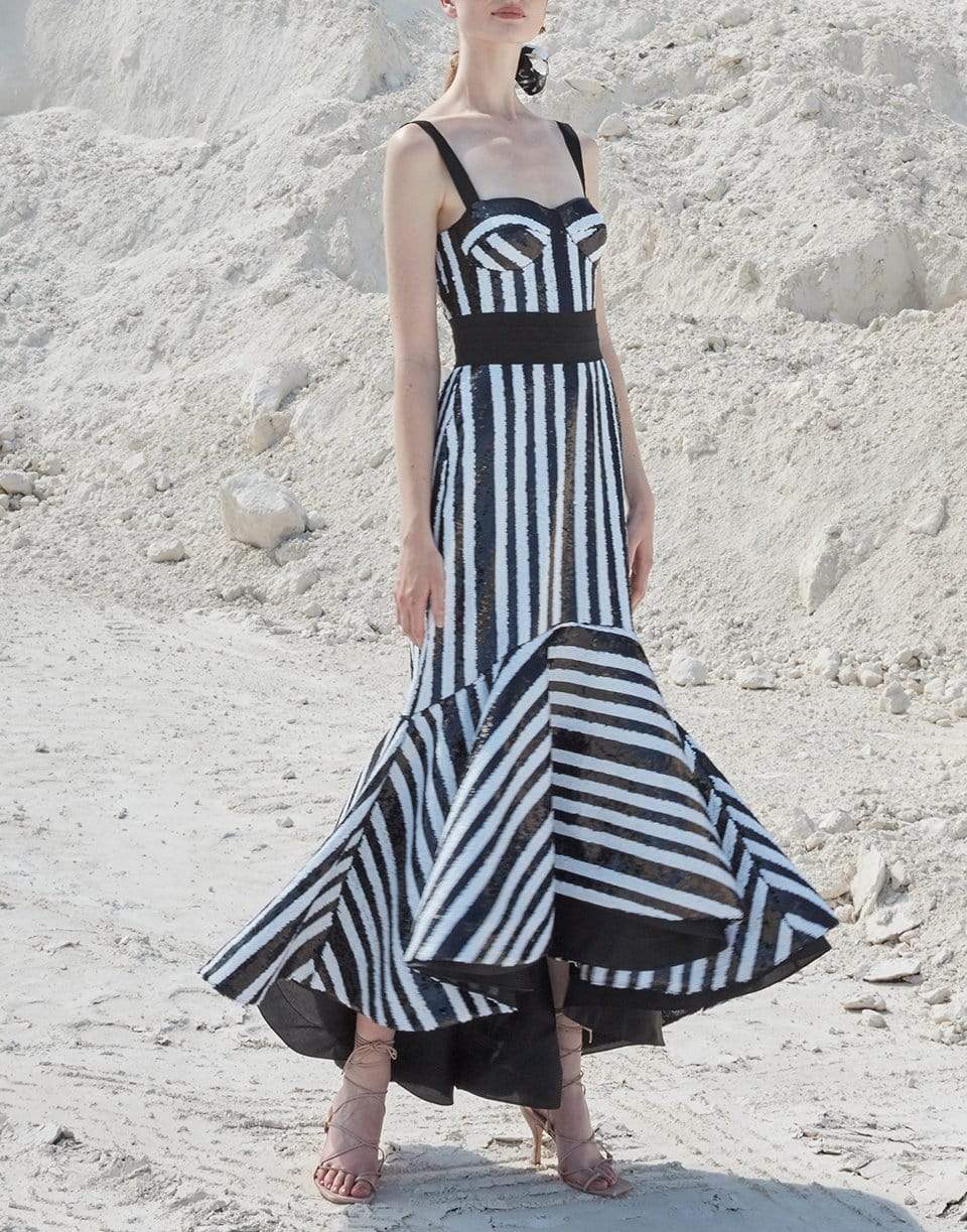 SILVIA TCHERASSI-Gerda Gown-BLK/WHT