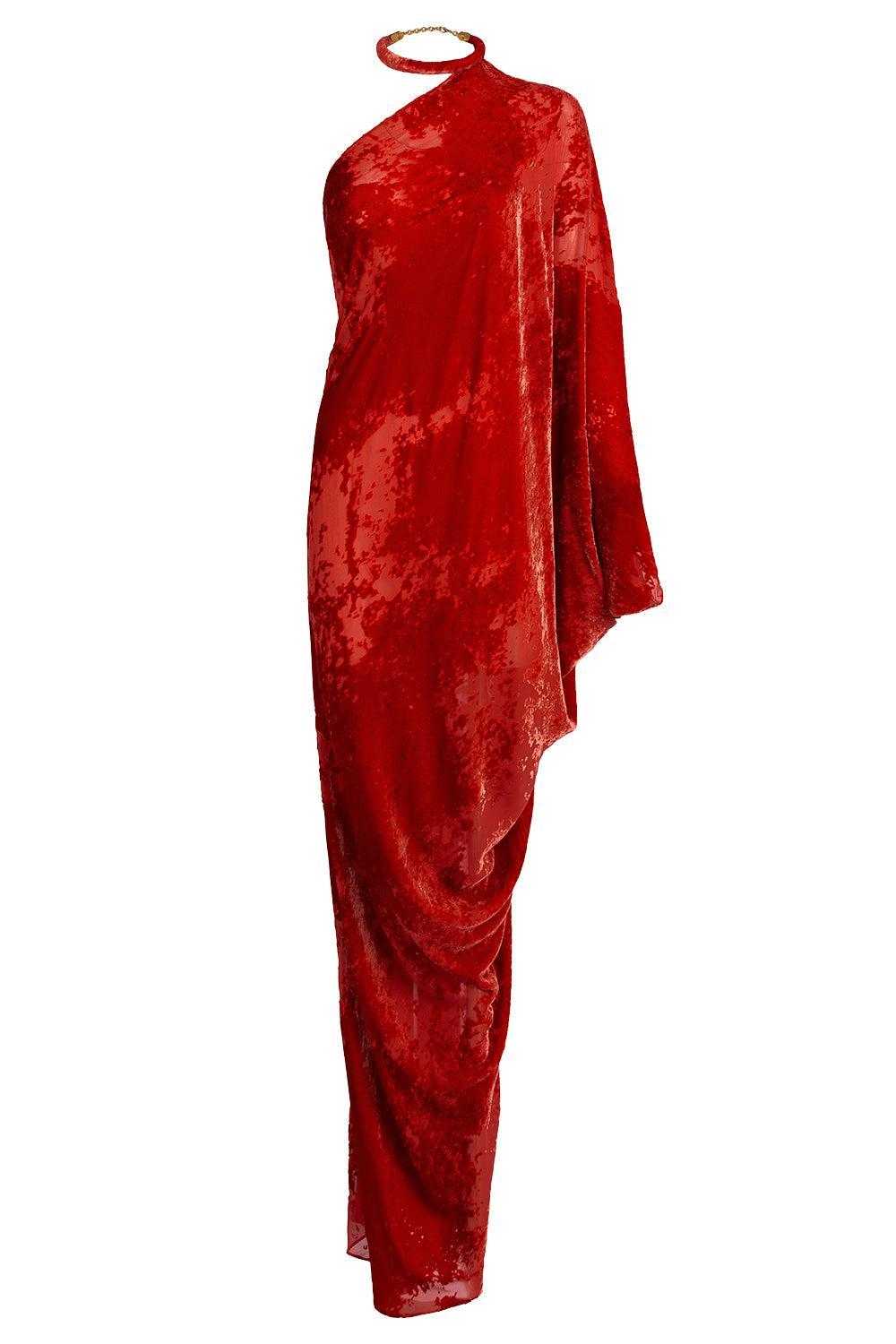 Erica One Shoulder Dress-RED-XS-CLOTHINGDRESSGOWN-SILVIA TCHERASSI
