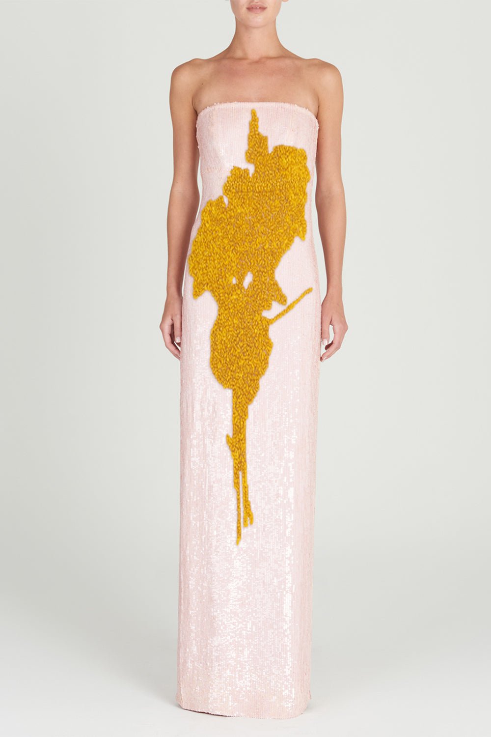 SILVIA TCHERASSI-Margaret Gown-YELLOW NUDE FLORAL