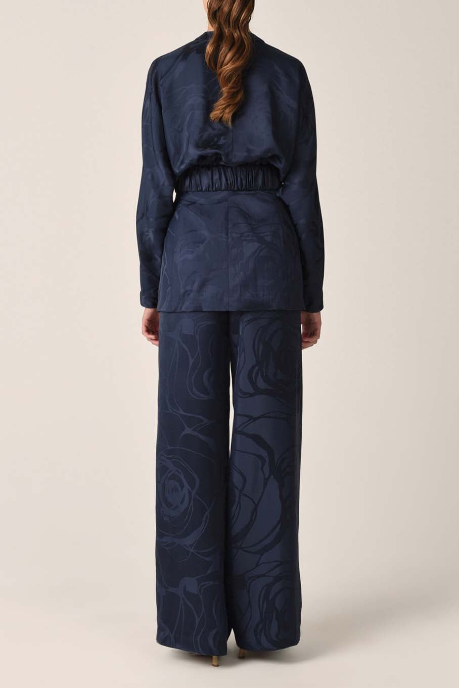 SILVIA TCHERASSI-Casey Pant - Navy Jacquard-