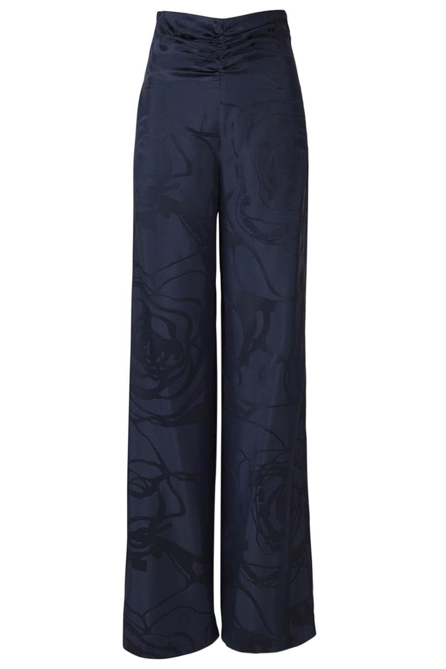 SILVIA TCHERASSI-Casey Pant - Navy Jacquard-
