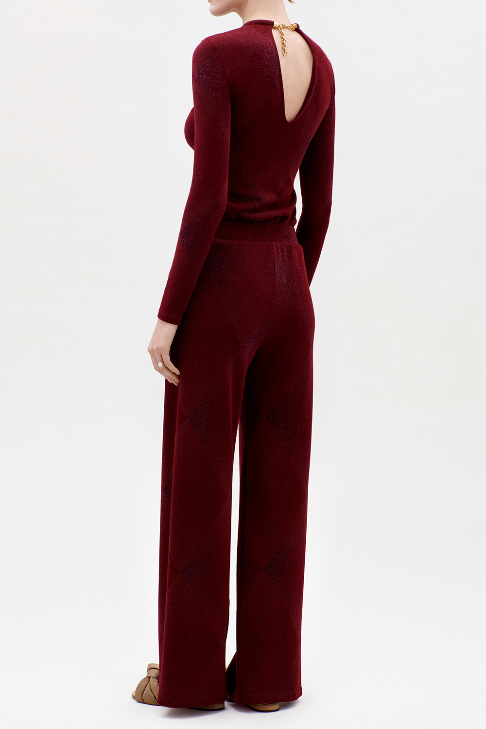 Colbie Pant - Burgundy-RED-XS-CLOTHINGPANTWIDE LEG-SILVIA TCHERASSI