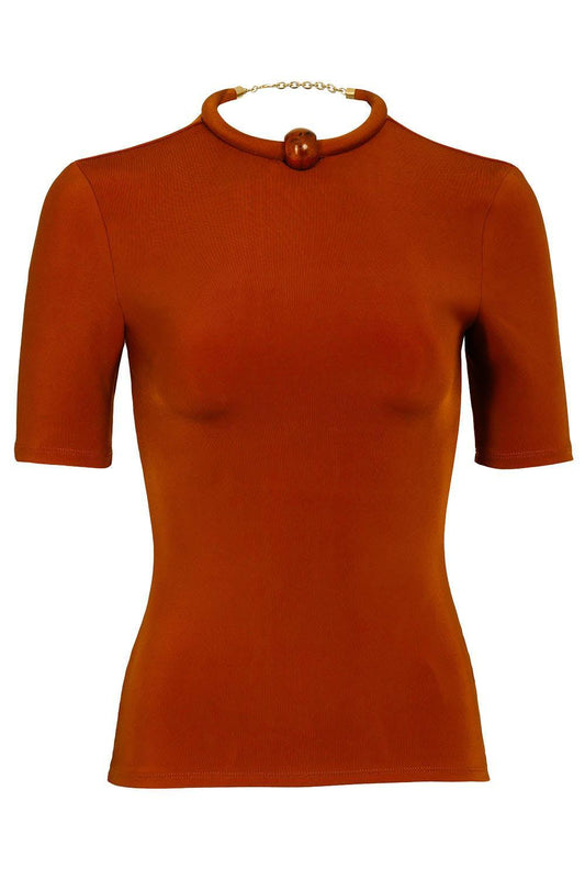 Varinia T-Shirt - Terracotta-ORANGE-XS-CLOTHINGSPECIALPOP UP-SILVIA TCHERASSI