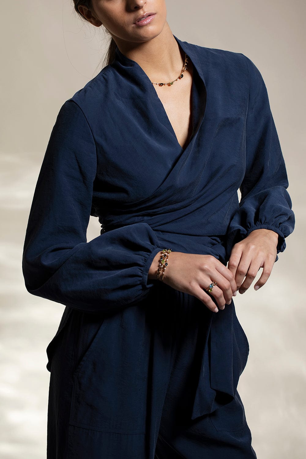 SILVIA TCHERASSI-Honey Blouse- Navy-NAVY
