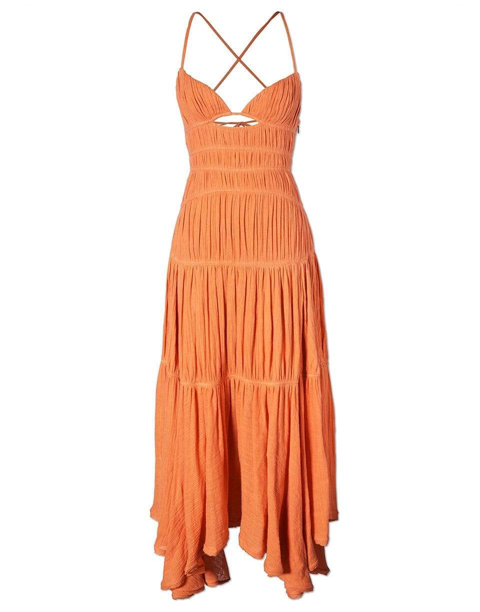SIMKHAI-Winnie Linen Gauze Dress - Caramel-