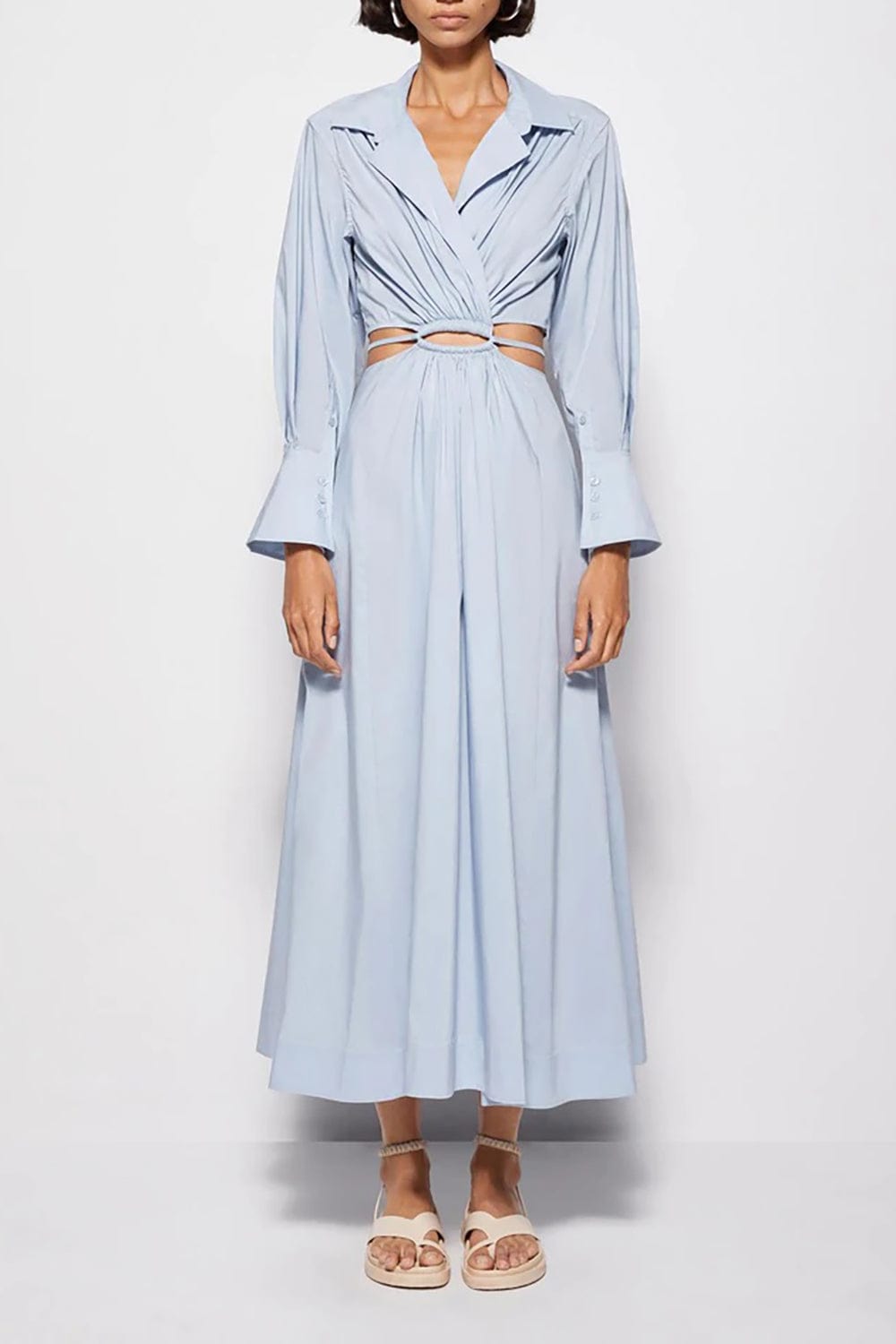 SIMKHAI-Alex Long Sleeve Shirt Dress-