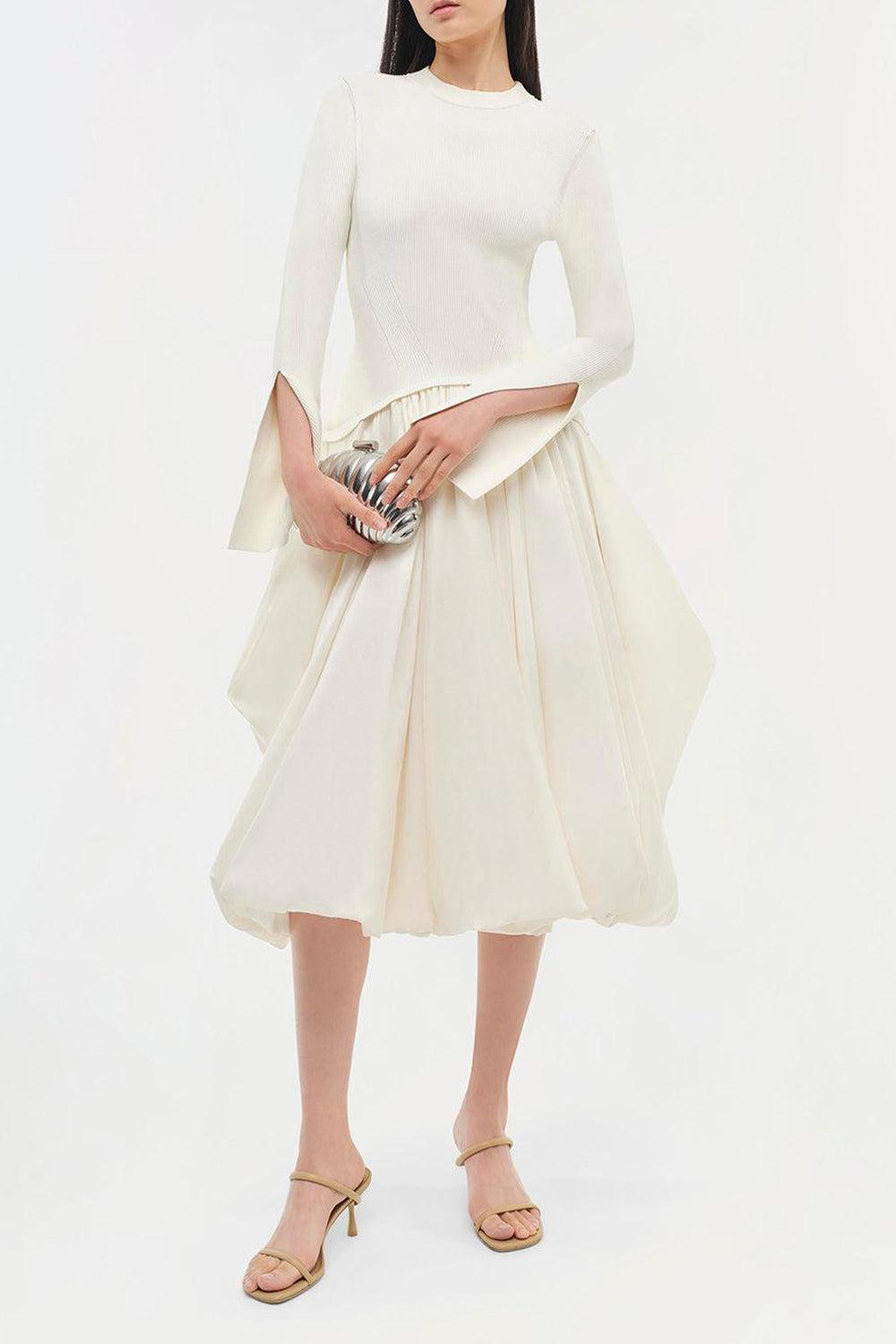 Kenlie Midi Dress-IVORY-XS-CLOTHINGDRESSCASUAL-SIMKHAI