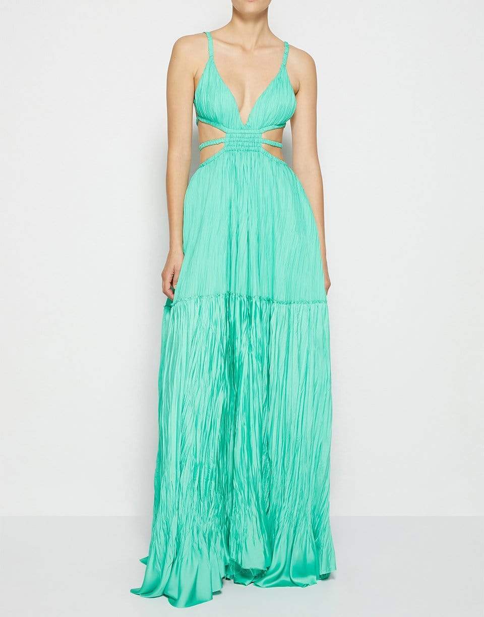 SIMKHAI-Liz Mushroom Pleat Gown-KIWI