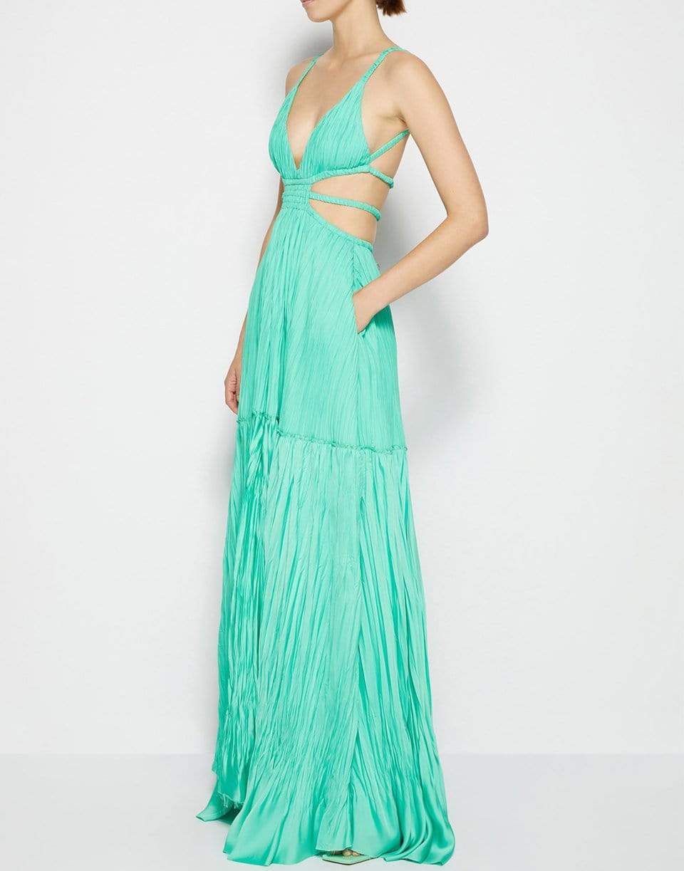 SIMKHAI-Liz Mushroom Pleat Gown-KIWI
