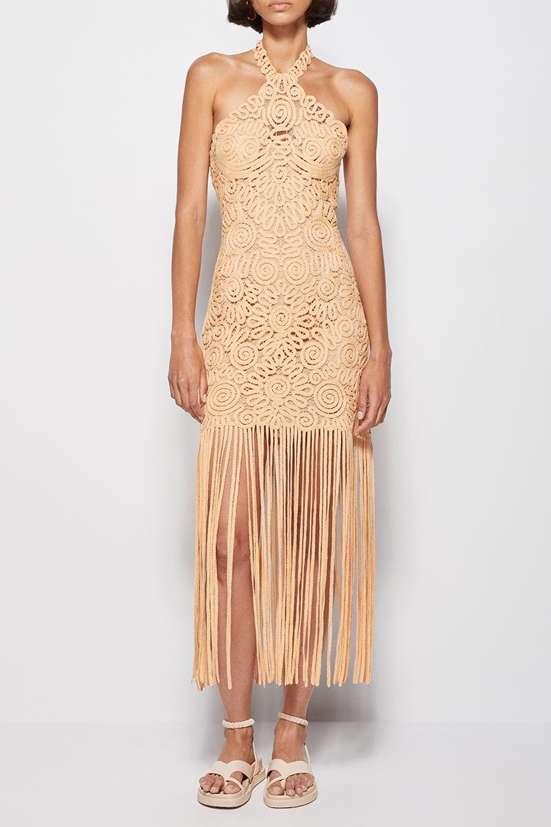 SIMKHAI-Alisa Midi Fringe Dress-
