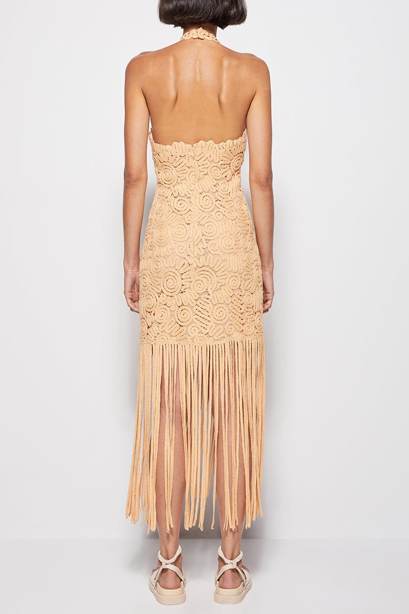 SIMKHAI-Alisa Midi Fringe Dress-
