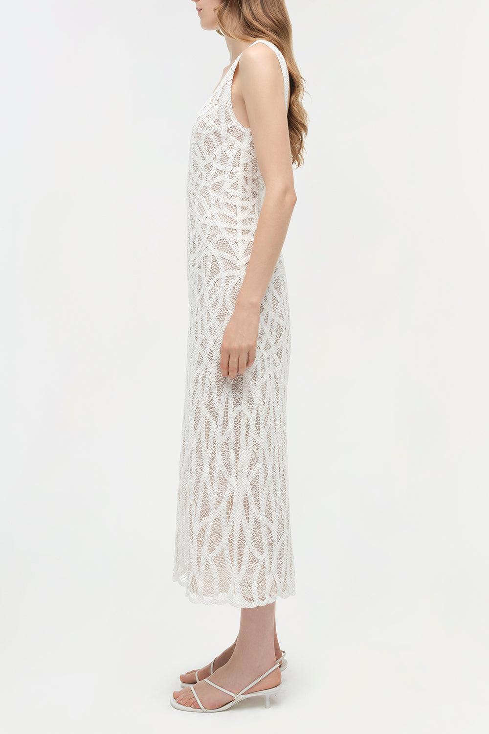 Leonora Macrame Dress-WHITE-XS-CLOTHINGDRESSCASUAL-SIMKHAI