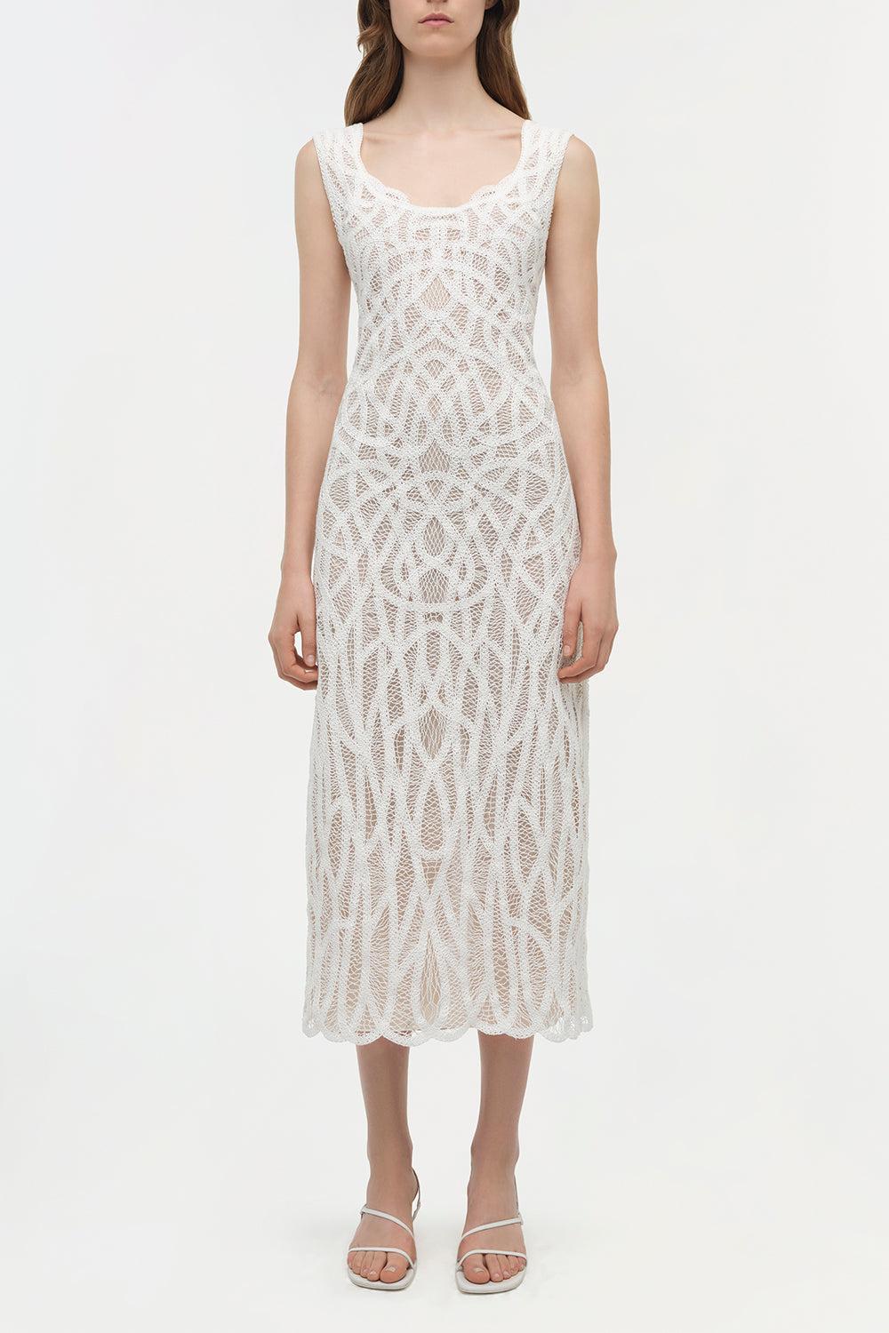 Leonora Macrame Dress-WHITE-XS-CLOTHINGDRESSCASUAL-SIMKHAI