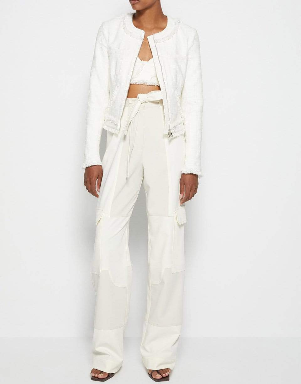 SIMKHAI-Jemma Shredded Boucle Jacket-