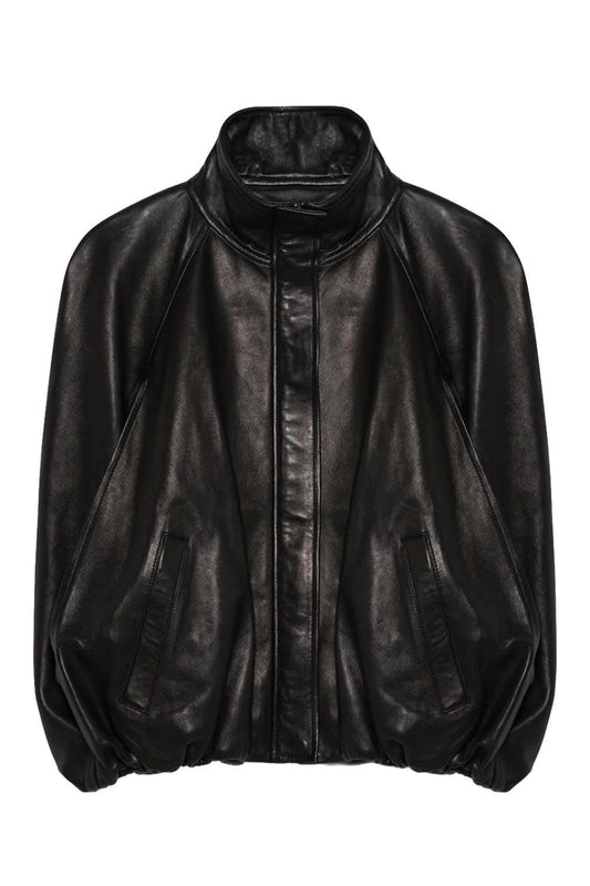Jada Leather Cape Jacket-BLACK-XS-CLOTHINGJACKETLEATHER-SIMKHAI
