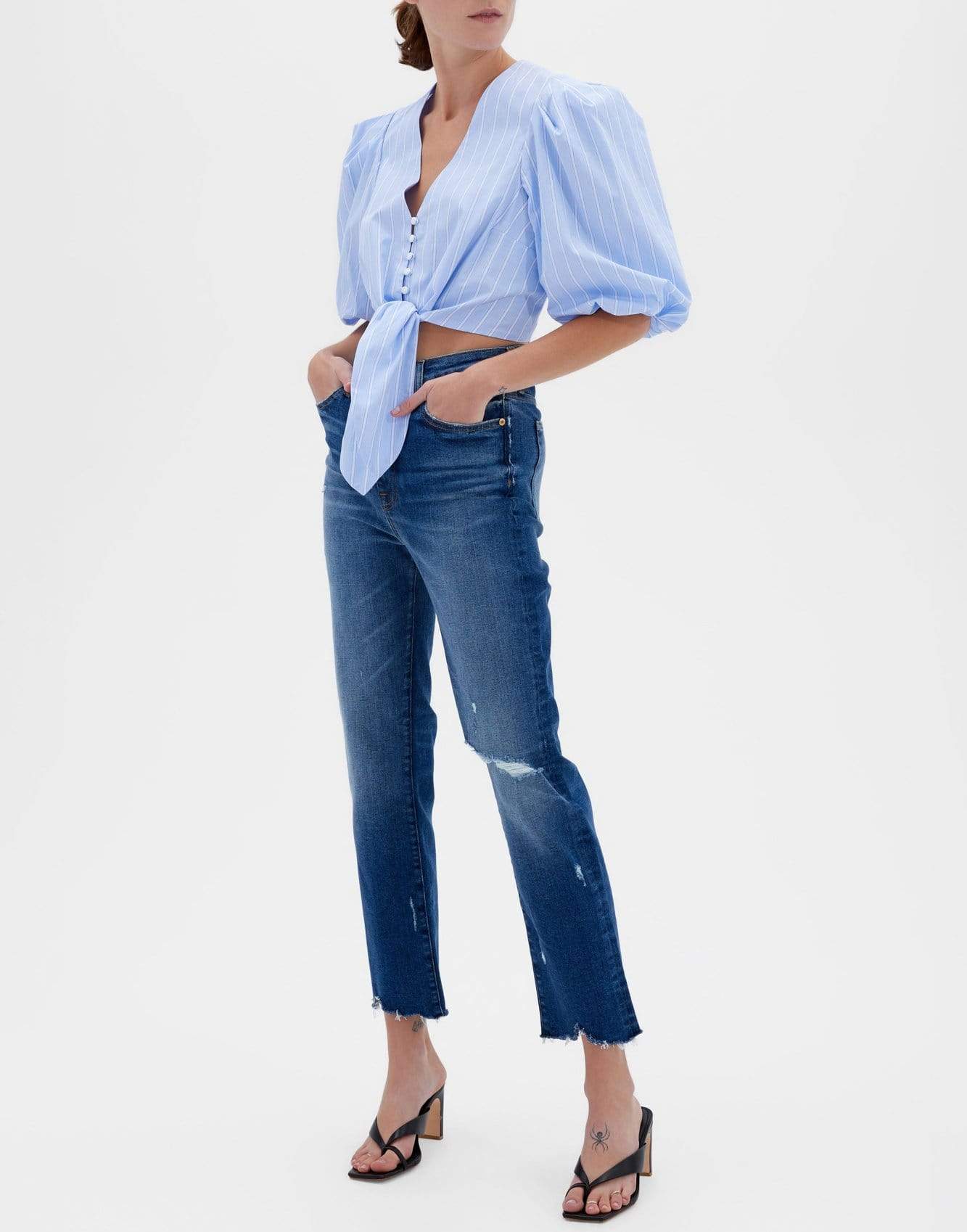 SIMKHAI-River Straight Leg High Rise Denim-ATLANTIC