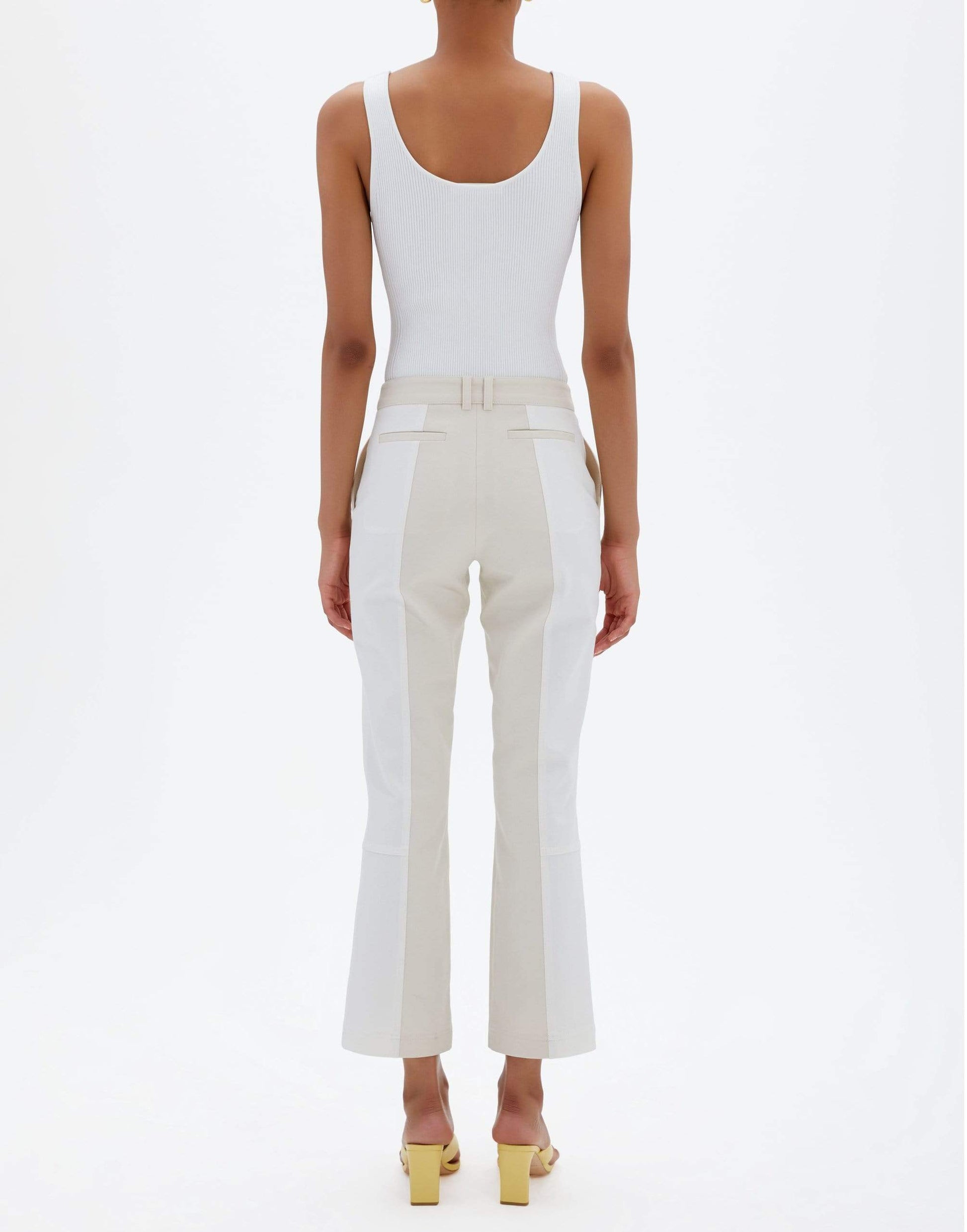 SIMKHAI-Jesslyn Cropped Twill Flare Pant-