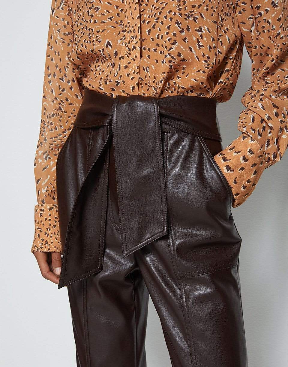 SIMKHAI-Tessa Vegan Leather Tie Waist Pant-