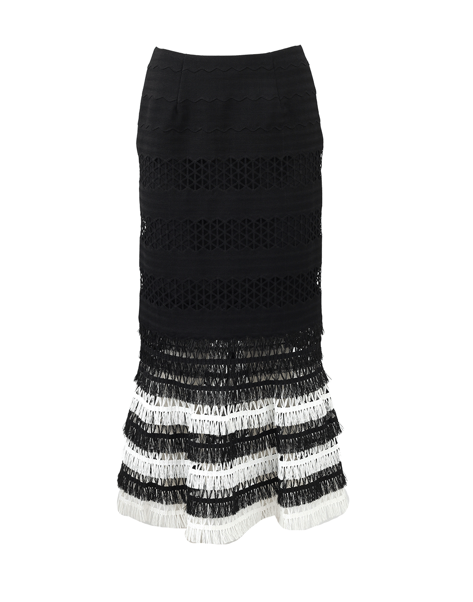 SIMKHAI-Macrame Trumpet Skirt-BLACK