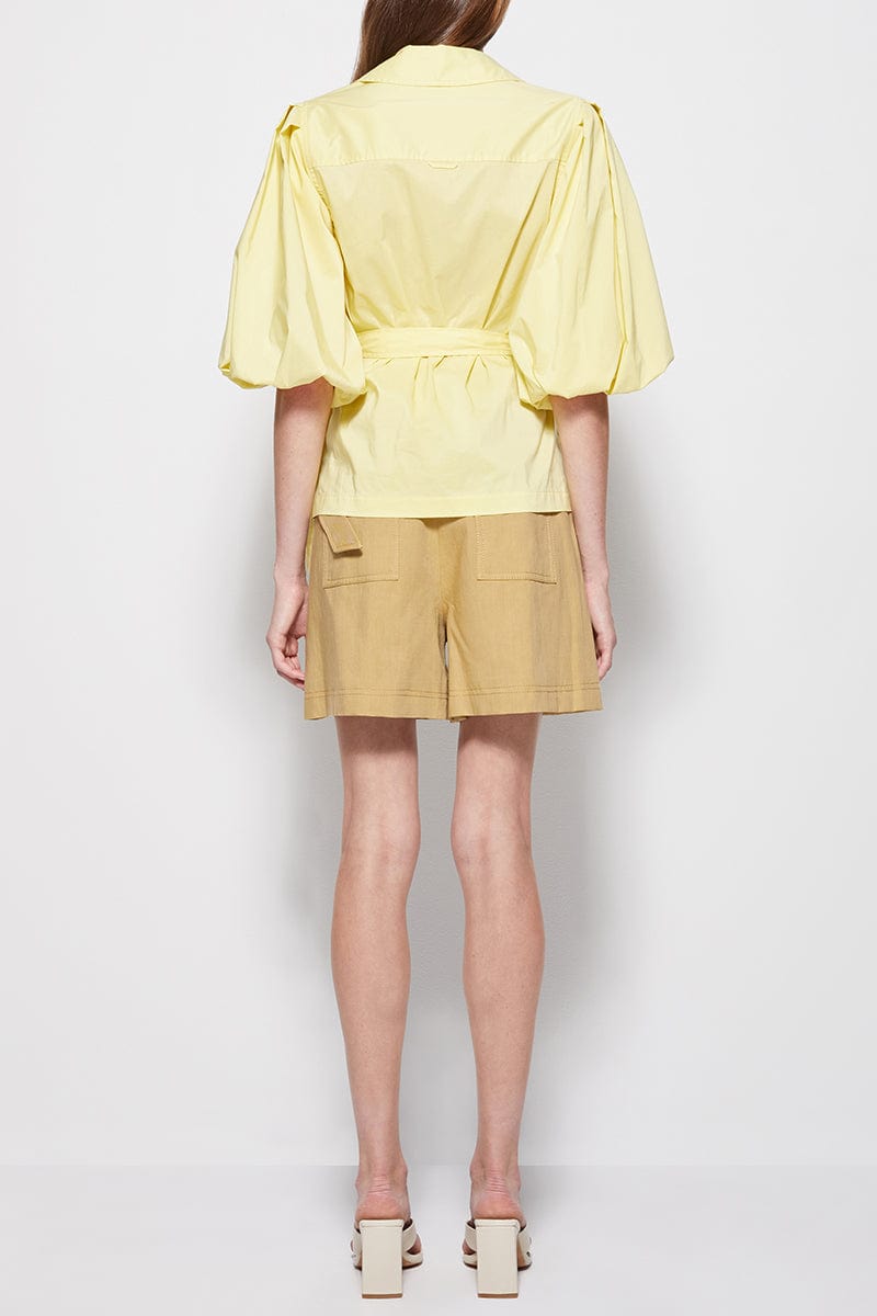 SIMKHAI-Aletta Poplin Wrapped Blouse-