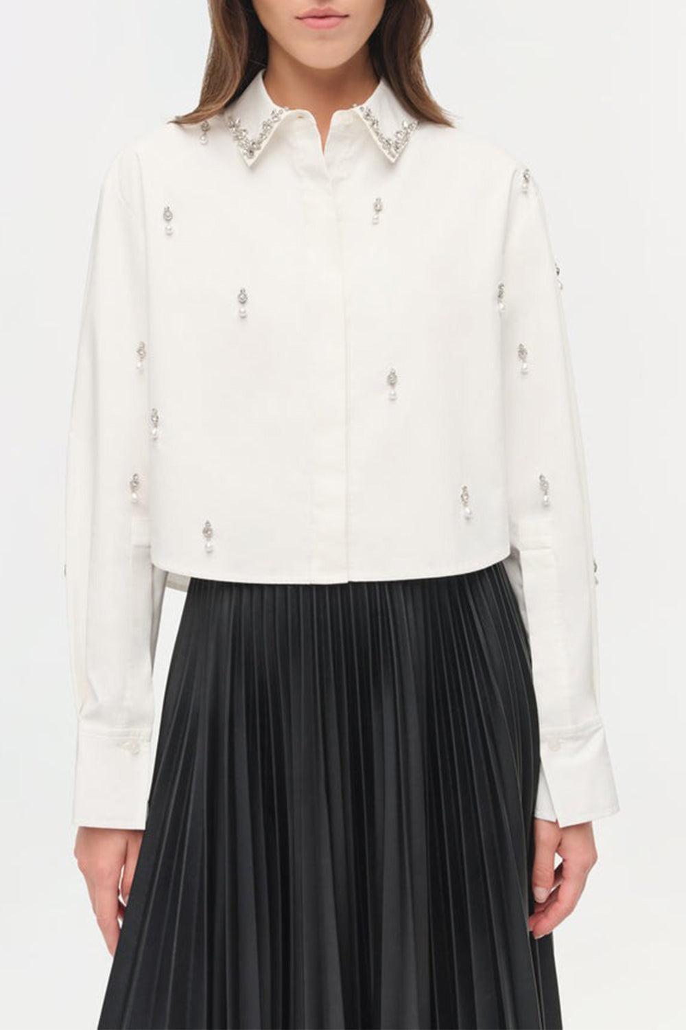 Renata Embellished Shirt-WHITE-XS-CLOTHINGTOPBLOUSE-SIMKHAI