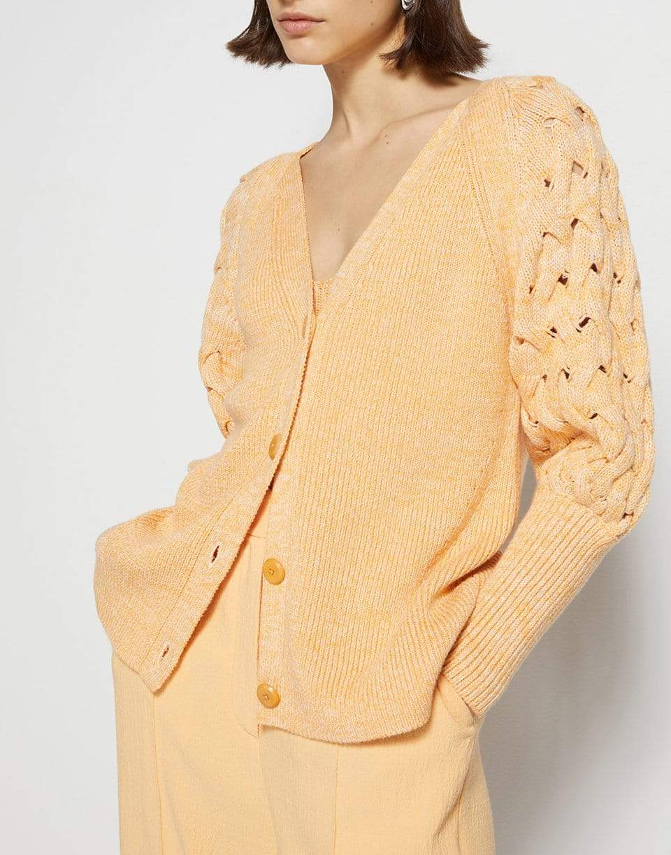 SIMKHAI-Olive Puff Sleeve Cardigan-
