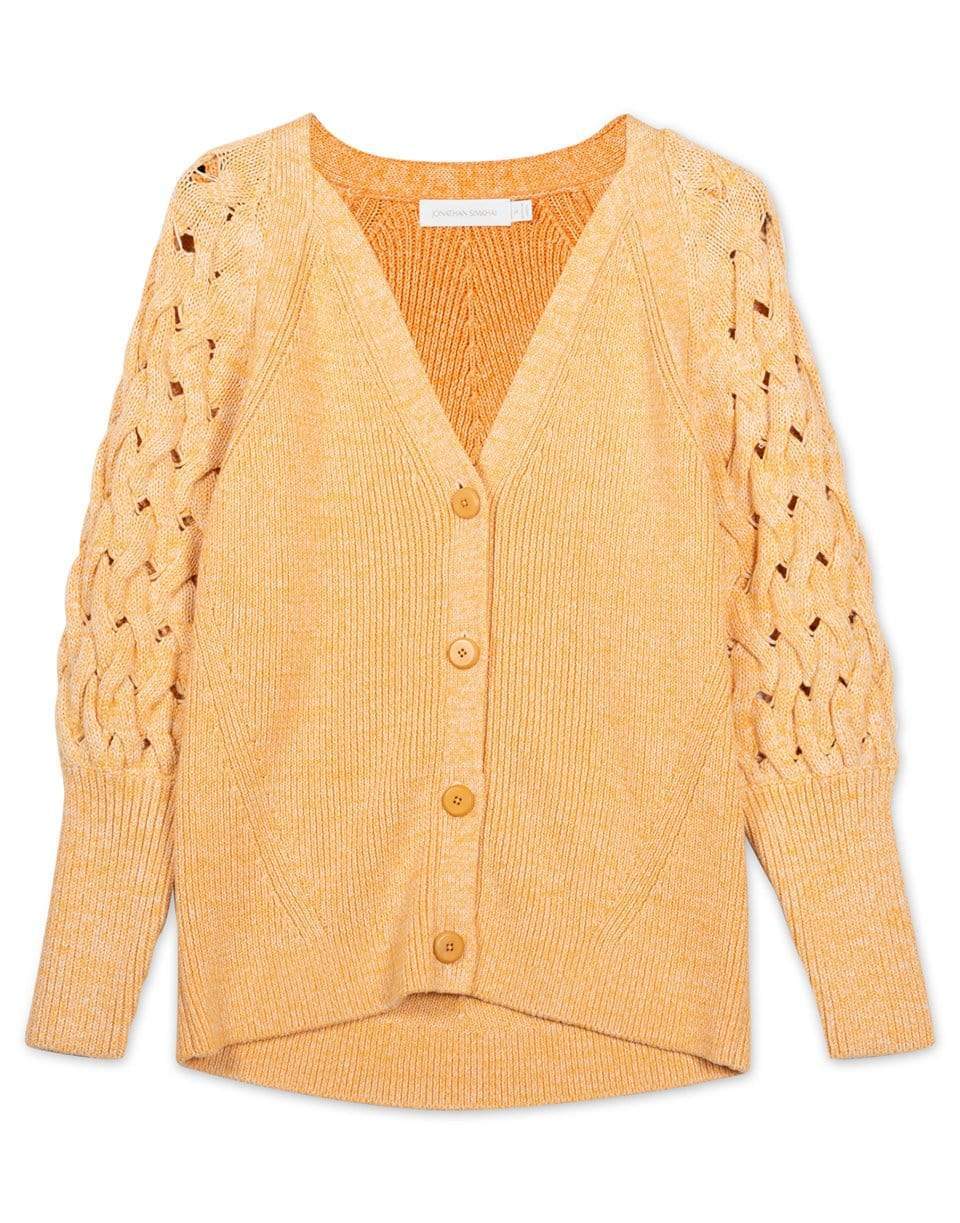 SIMKHAI-Olive Puff Sleeve Cardigan-