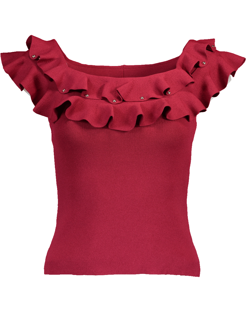 SIMKHAI-Slashed Ruffle Off Shoulder Top-