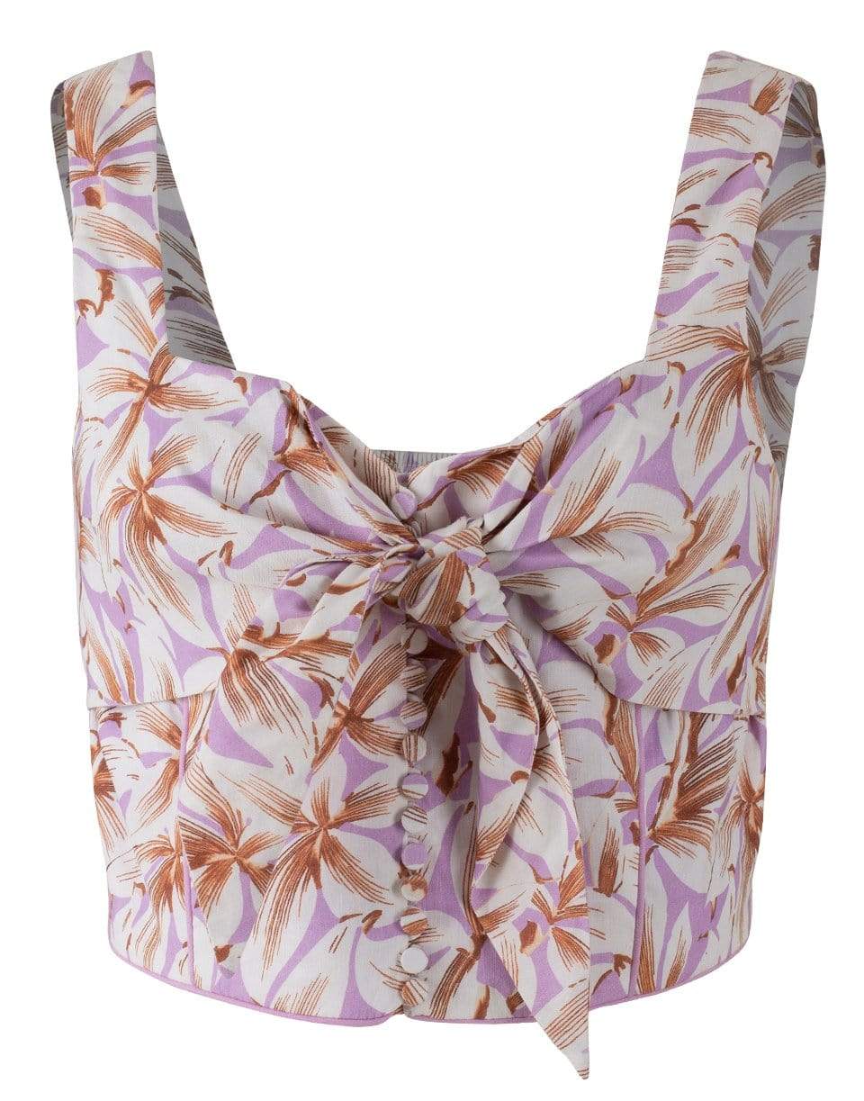SIMKHAI-Layla Floral Linen Crop Top-