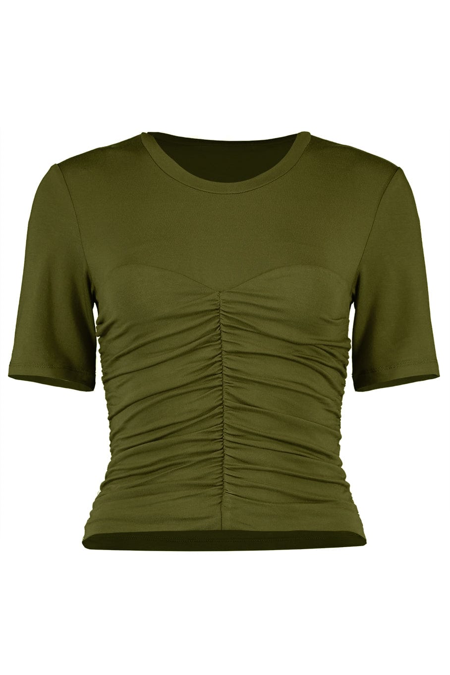 SIMKHAI-Tansy Ruched Bustier Tee - Forest-